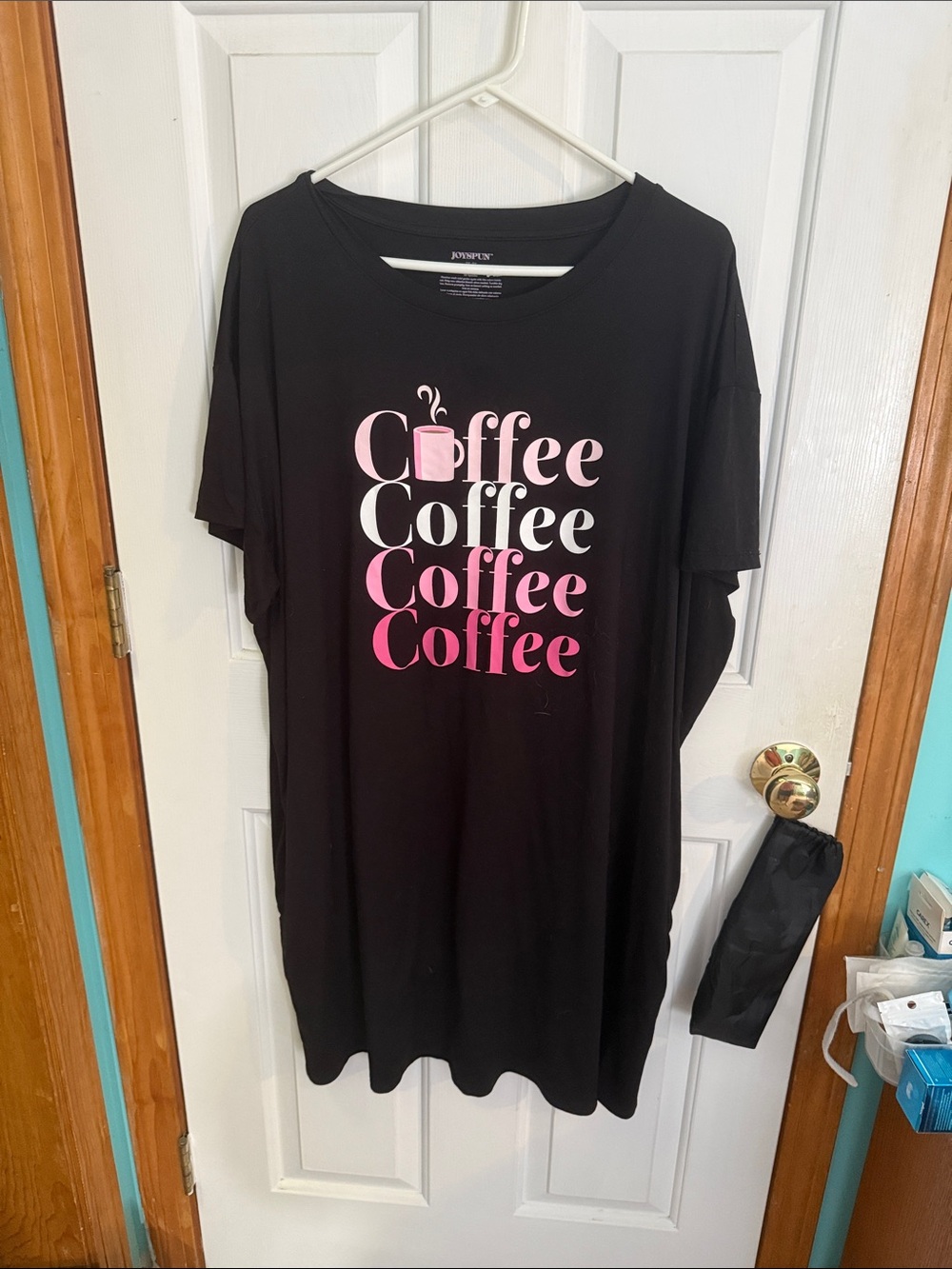 Black 'Coffee Coffee Coffee' Graphic Tee Dress